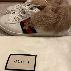 Authentic Gucci Fur sneakers Size 36